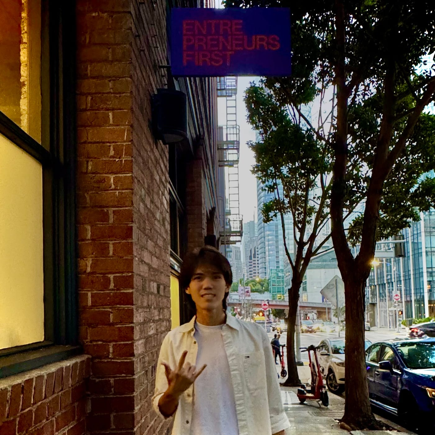Eugene outside the Entrepreneurs First office in San Francisco